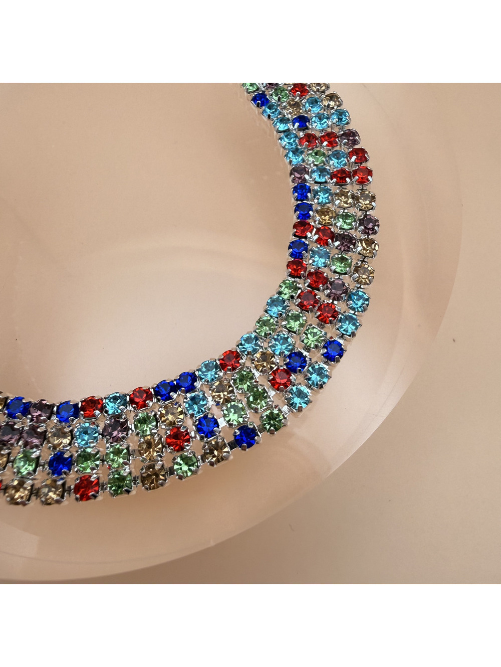 Disco Rainbow Crystal Cuff Bracelet